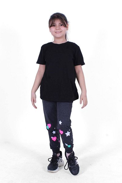 FYK KİDS Printed, Heart Pattern Detailed Girls' Sweatpants