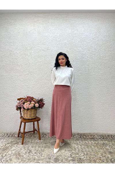 KÜÇÜĞÜM BUTİK Powder Corduroy A-Line Skirt