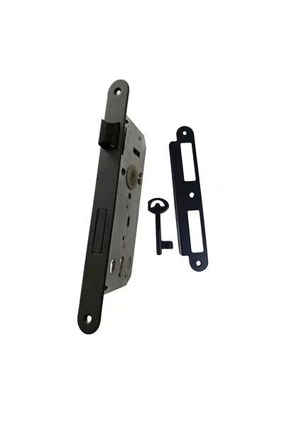 bersayapı Silent Interior Room Door Lock Black Keyed 40mm Mortise Lock