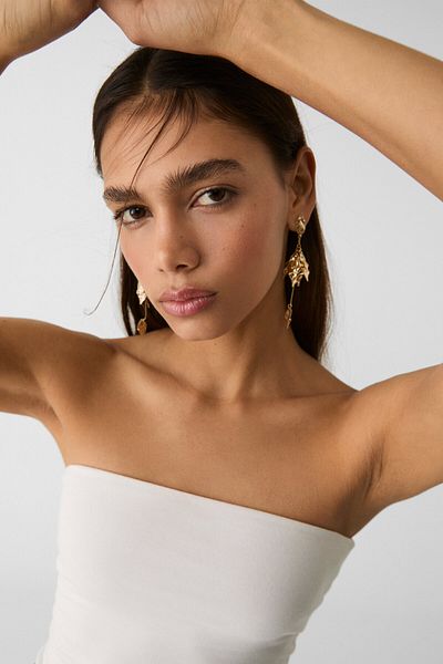 Stradivarius Flower dangle earrings