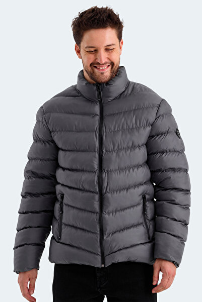 Slazenger HEAR IN Erkek Şişme Koyu Gri Mont & Kaban