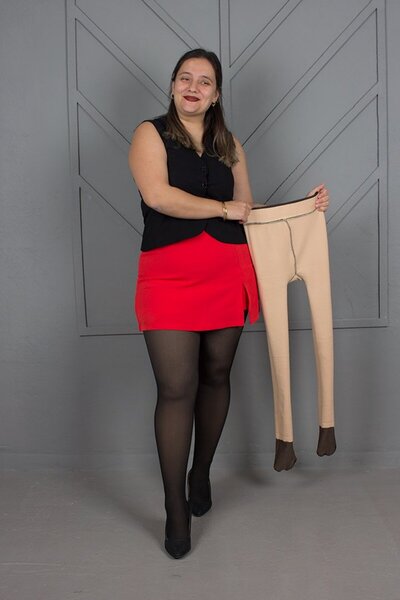 Truva XXL Plus Size Plush Pantyhose