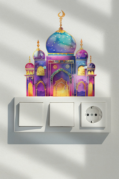 MSticker Autocolant pentru priză Ramadan Autocolant decorativ pentru priză Autocolant pentru perete din sticlă