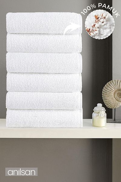 Anılsan Πετσέτες μπάνιου 6 τεμαχίων - 70x140 cm, 490 gr, 100% βαμβάκι, πετσέτες σπα και ξενοδοχείου, κατάλληλες για καθημερινή χρήση
