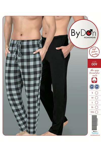 ByDon Ανδρικό Μαύρο Πακέτο Advantage - Σετ 2 50% βαμβακερό με μονή διπλή τσέπη και κορδόνι