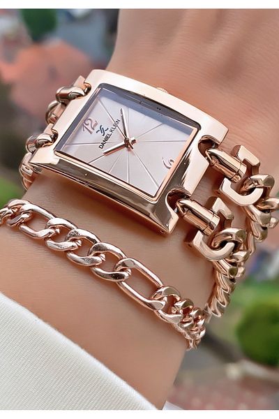 Daniel Klein Brand Rose Gold Color Waterproof Women's Wristwatch