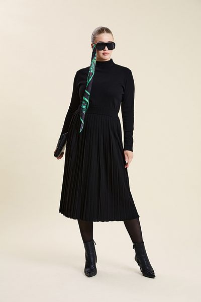 VERDA Pleated Knitwear Dress