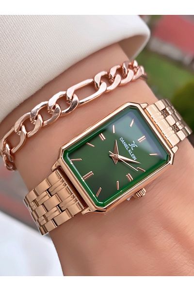 Daniel Klein Brand Gold Color Waterproof Women's Wristwatch - With Bracelet Gift