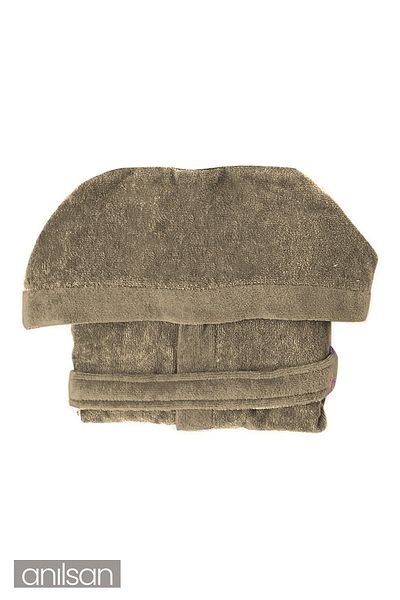 Anılsan Brown 100% Cotton Children's Bathrobe - 4-6 Years - Soft, Breathable, Natural Fabric
