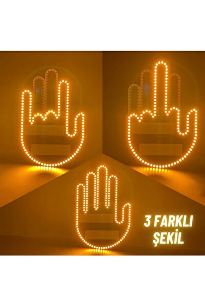 HOT POWER Gesture Uzaktan Kumandalı El Orta Parmak Led Araba Içi Led 3 Farklı...