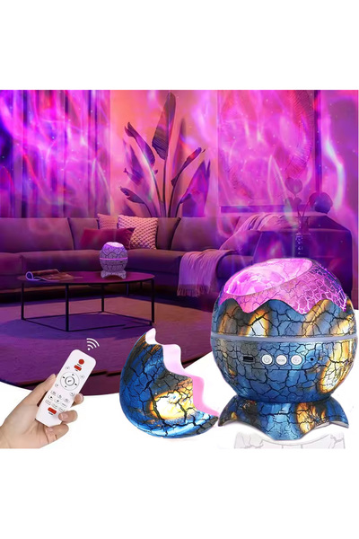 Genel Markalar Dinozor Yumurtası Galaxy Projektör Gökyüzü Projeksiyon Gece Lambası USB Girişli Bluetooth Hoparlör