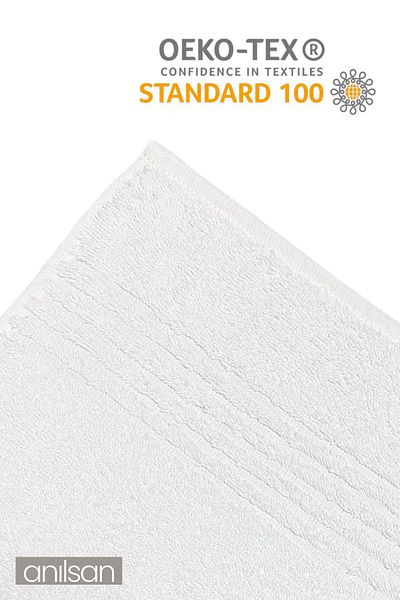 Anılsan Set of 6 Striped White Hand Towels - 50X90 Cm, 180Gr, 100% Cotton, Spa and Hotel Towels, Daily Use