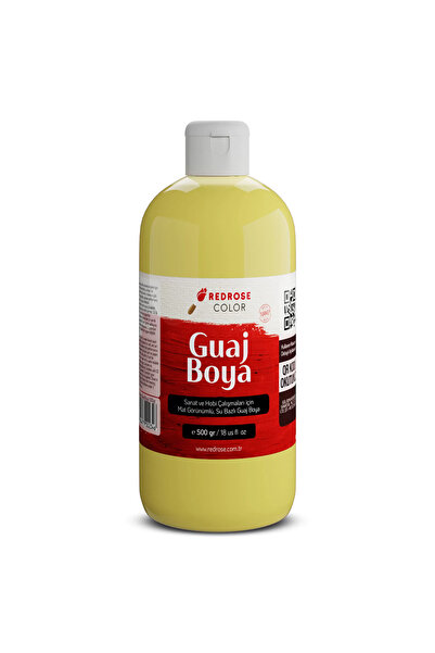 REDROSE COLOR Sarı Guaj Boya 500gr Sanatçılar, Öğrenciler, Yeni Başlayanlar İçin