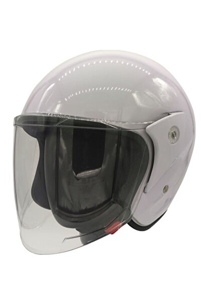 ebakbak Motosiklet ve Bisiklet Yarım Açık Kask Motor Kaskı Beyaz