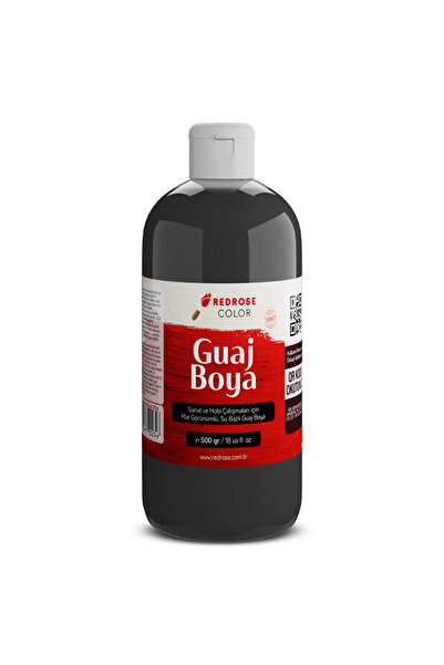 REDROSE COLOR Siyah Guaj Boya 500gr Sanatçılar, Öğrenciler, Yeni Başlayanlar ...