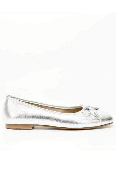Pine Cone Shiny Ballerinas with Ribbon Detail