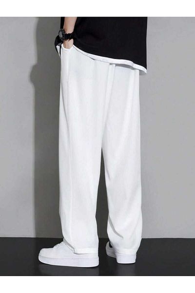 UYN SPORT White Color Straight Leg Relaxed Fit Sweatpants