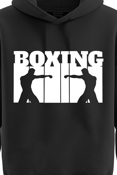 TOP GLORY Боксов суитшърт с качулка и 3 нишки с качулка и принт BOKS2001
