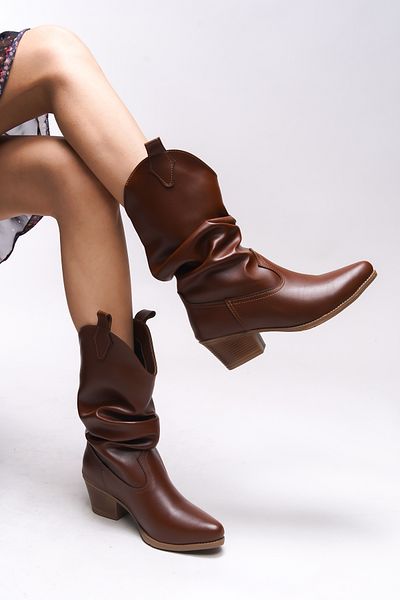 Riccon Γυναικείες μπότες Western Uwreness - Tan Skin 0012875