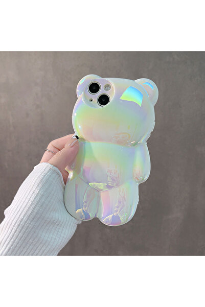 Apple iPhone 13 Compatible Case Extra Protection Silicone Case with Teddy Bear Figure