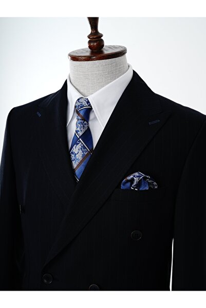PAREZ Premium Erkek Kruvaze Takım Elbise Slim Fit İtalyan Stil Punto Dikişli Ceket Pantolon