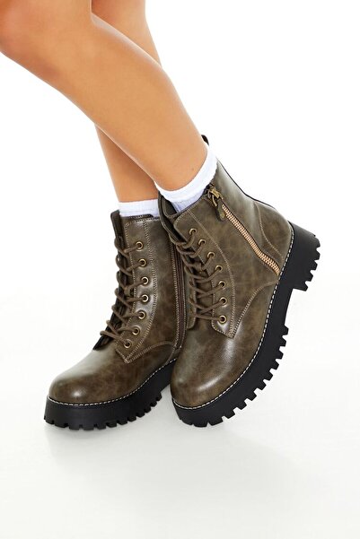 Forever 21 Suni Deri Kalın Tabanlı Bot