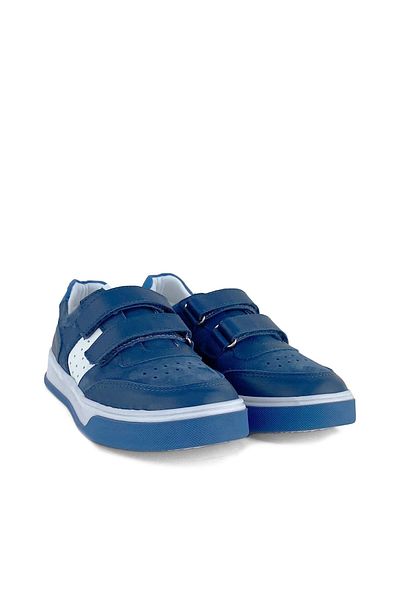 Cici Bebe Ayakkabı Pantofi ocazionali pentru băiat din piele naturală denim alb