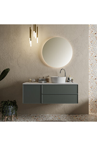 Livabo LivaboRoza400x150mm,yuvarlak tezgah üstü beyaz akrilik