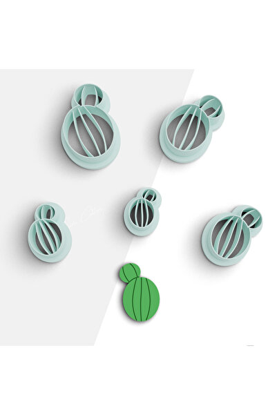 flament aşk Cactus Shaped Polymer Clay Cutting Mold, Earring Mold, Jewelry Mo...