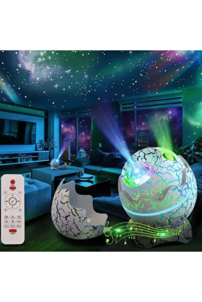 EXENAR Dinozor Yumurtası Galaxy Projektör Gökyüzü Projeksiyon Gece Lambası USB Girişli Bluetooth Hoparlör