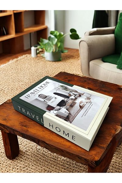 Saccura Decor Travel Home Green and White Decorative Book Box – Stylish and Functional