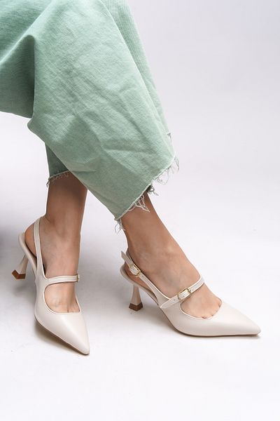 Riccon Melilendra Nude Pointed Toe Stiletto - Open Back 0012701