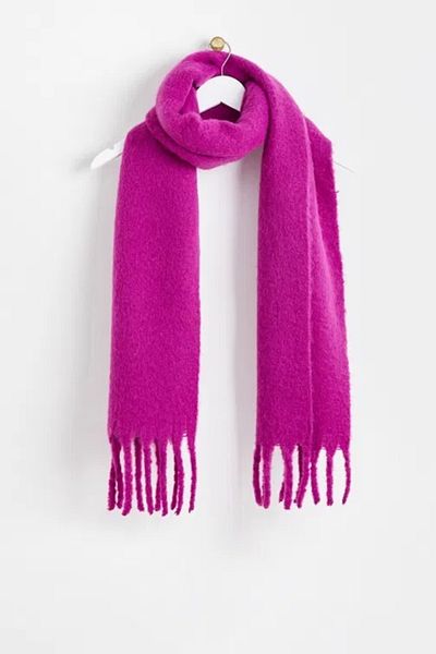 hijabchi Solid Color Puff Shawl - Winter Neck and Shoulder Shawl - Purple