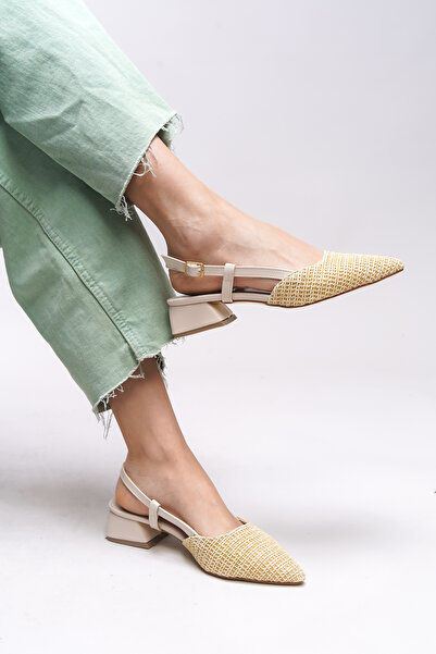 Riccon Ivethion Women's Pointed Toe Straw Heels - 0012340   Skin