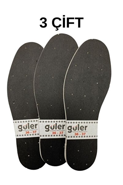 Genel Markalar Siyah iç tabanlık petli, 3 çift, rahat ve konforlu ayakkabı ak...