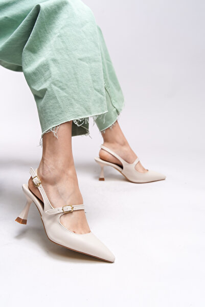 Riccon Melilendra Nude Pointed Toe Stiletto - Open Back 0012701