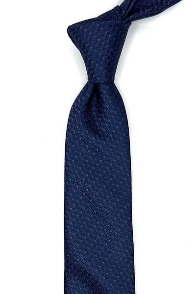 Kravatkolik Sk8013 Model Navy Blue Slim Cut Small Pattern Necktie