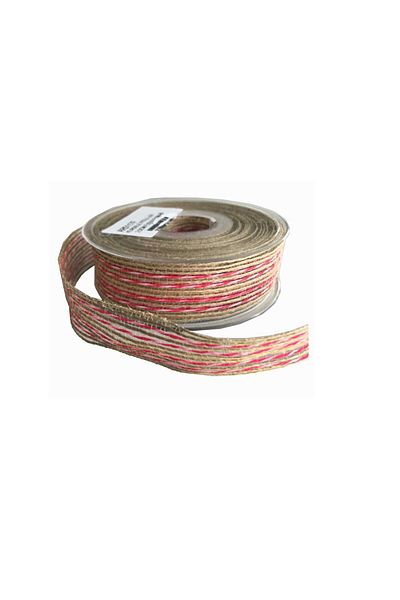 Eminonutoptanci Fuchsia Cross Stitch Ribbon - 2.5 CM, 10 Meters Corded Edge
