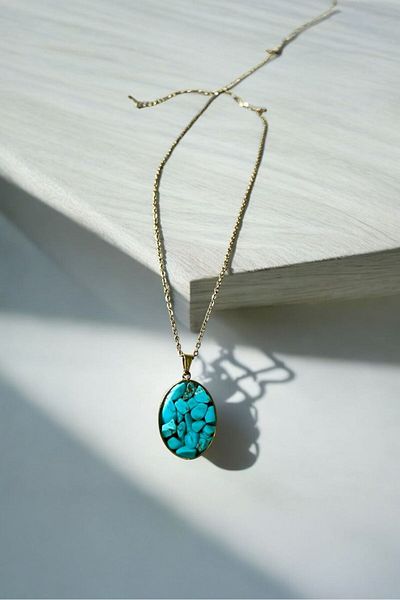 sahrastyle FRUZE STONE STAINLESS STEEL NECKLACE