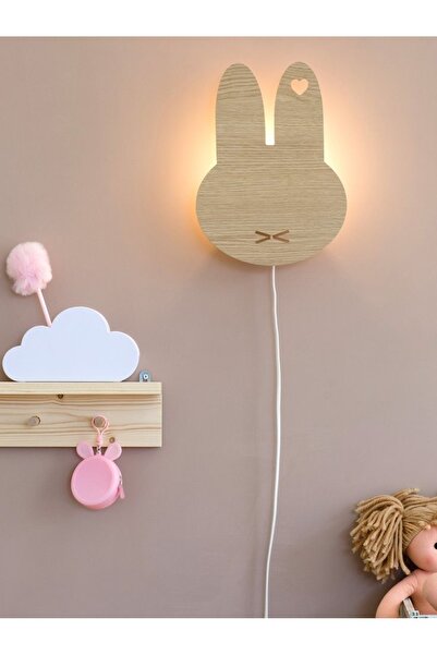baskigo.com Cute Rabbit Wooden Decorative Electric Lighting for Kids Room 40cm