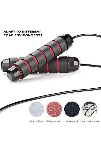 lethe boards 3m 180 gr Siyah-Kırmızı Sporcu Atlama İpi Egzersiz Ayarlanabilir...