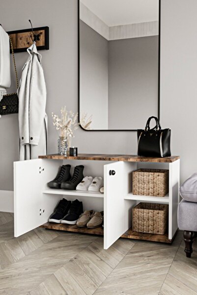 LİYANO Ayakkabılık 2 Kapaklı Bölmeli Lidya Portmanto Antre/hol Vestiyer