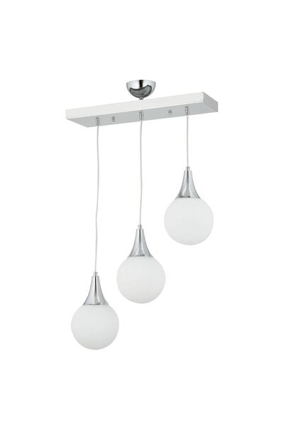 Apliqa Damla 3 Lü Sıralı Beyaz -led Ampul Dahil Modern Koridor Mutfak Salon Sarkıt Avize
