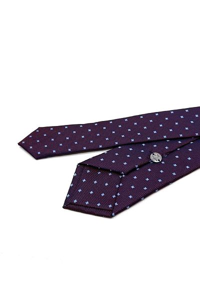 Kravatkolik Claret Red Small Pattern Slim Tie Sk7965