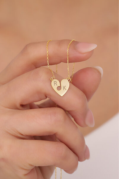 VAOOV 925 Ayar Gümüş İki Harfli Nota Kalp Kolye