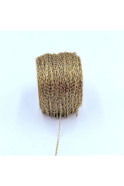 yiğit aksesuar Κολιέ Serenay - Χρυσό ατσάλι 0,4 mm, Αλυσίδα βραχιολιών - 1 μέτρο