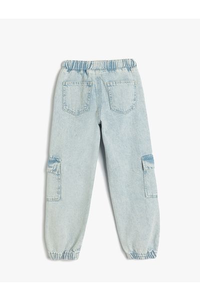 Koton Cotton Waist Lace-Up Pocket Jogger Denim Trousers