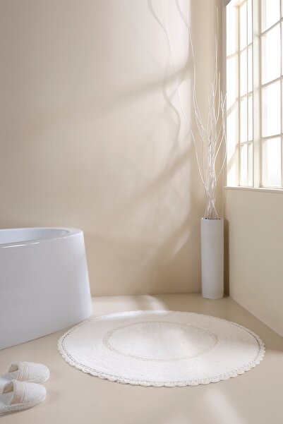 İrya Ecru Cathy Στρογγυλό Χαλάκι Μπάνιου - 100x100