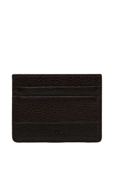 ISOLA 100% Genuine Leather Card Holder Men's Brown