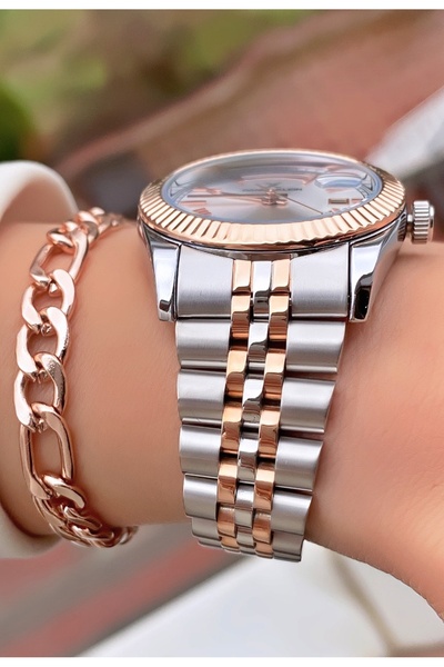 Daniel Klein Brand Rose Silver Color Women's Wristwatch - Bracelet Gift